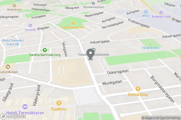 Offentlig cykelpump - Ystad karta