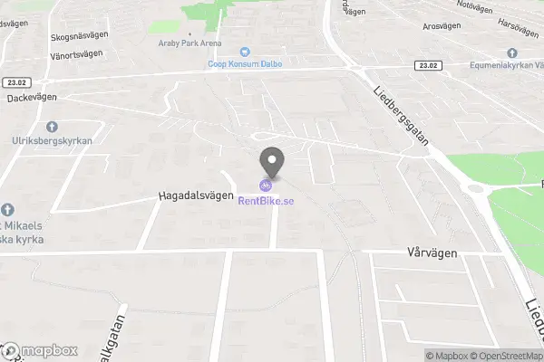 Rentbike Växjö - Växjö karta